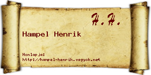 Hampel Henrik névjegykártya